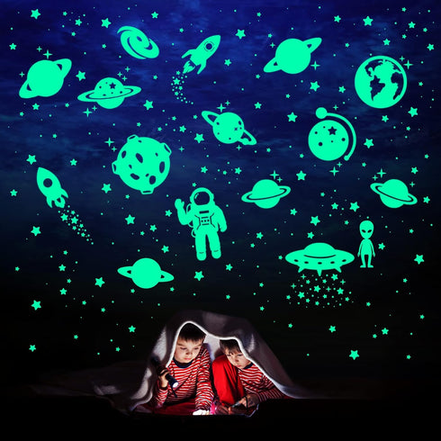 260 PCS Glow in The Dark Stars, Glowing Stars for Ceiling, Star Wall Decals Solar System Space Galaxy Planets Wall Stickers for Kids, Girls Boys R...