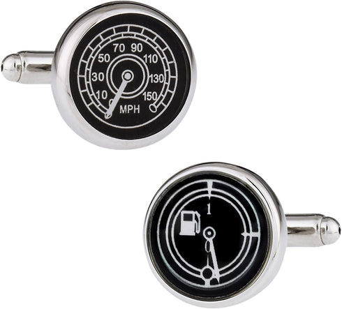 Cuff-Daddy Speedometer & Fuel Gauge Silver Automotive Car Cufflinks with Presentation Box...