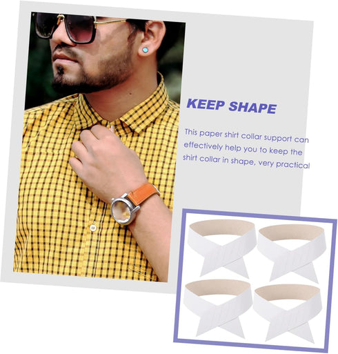 Holibanna Paper Collar Stays 100pcs Shirt Collar Supports Dress Shirt Collar Inserts Tabs Shirts Unilateral Shaper Clothing Paper Rib for Men Dres...