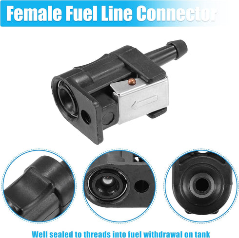 X AUTOHAUX 3pcs Marine Boat Engine Fuel Line Connector Fittings 6mm Female Male Fuel Pipe Joint Comp Fitting for Yamaha Outboard Motor Fuel Tank H...