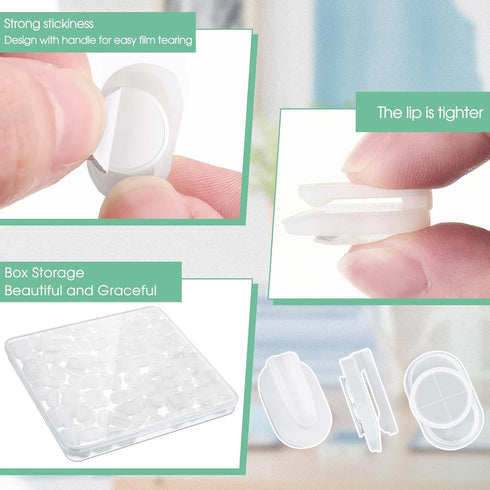 Adhesive Plastic Sticky Clips White Clips Reusable Removable Sticky Clips Small Poster Clips Wall Clips Hanging Bulletin Board Clips for Teachers ...