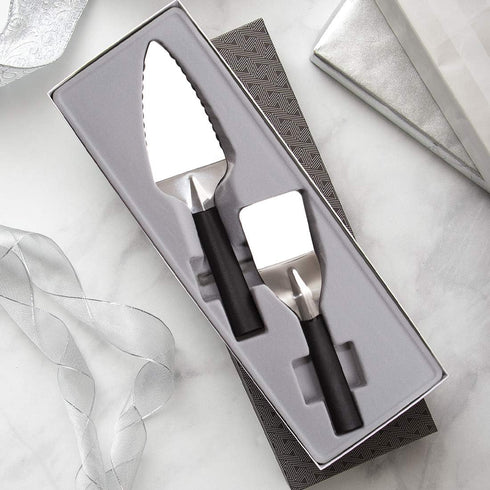 Rada Cutlery 2-Piece Pie and Mini Dessert Server Set, Black Handle...