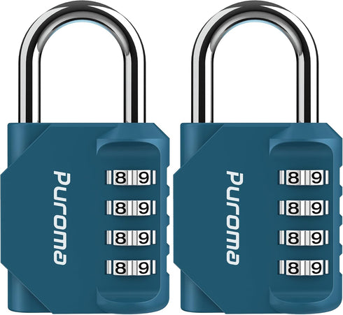 Puroma 2 Pack Combination Lock 4 Digit Locker Lock Outdoor Waterproof Padlock for School Gym Locker, Sports Locker, Fence, Toolbox, Gate, Case, Ha...