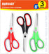 Scissors Set of 3-Pack, 8" Scissors All Purpose Comfort-Grip Handles Sharp Scissors for Office Home School Craft Sewing Fabric Supplies, High/Midd...
