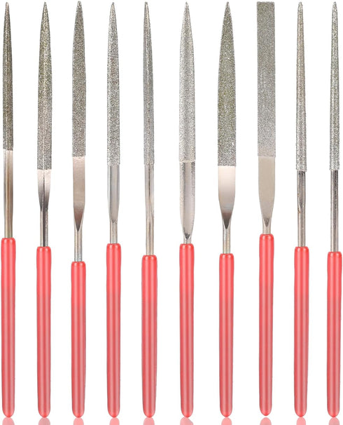 10Pcs Diamond Needle File Set, Model Files Mini Metal File Diamond File Set, Metal File Set Hand Tools, Miniature and Model Files, Small File Jewe...