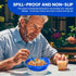 2Pack Spill Proof Scoop Bowl with Non-Skid Suction Base, Adaptive Self-Feeding Dinnerware for Elderly and Disabled...