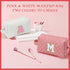 Travel Makeup Bags for Women - Initial Pink Girls Makeup Bag Makeup Pouch Makeup Bag Travel Must Haves Cute Makeup Bag Best Friend Birthday Brides...