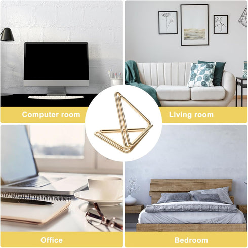 30pcs Three-Dimensional Paper Clips, Small Paperclip Aluminum Alloy Triangular Paperclip for Note, Card, Home, School...