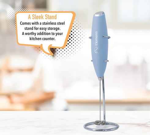 Elementi Milk Frother Wand & Matcha Mixer, Mini Electric Whisk for Coffee - Frother for Coffee - Milk Frother Handheld - Coffee Stirrers Electric ...