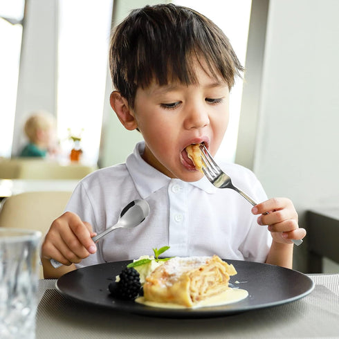 VITEVER 10-Piece Toddler Utensils, Kids Stainless Steel Silverware Set, Children Safe Forks and Spoons - Mirror Polished, Dishwasher Safe...