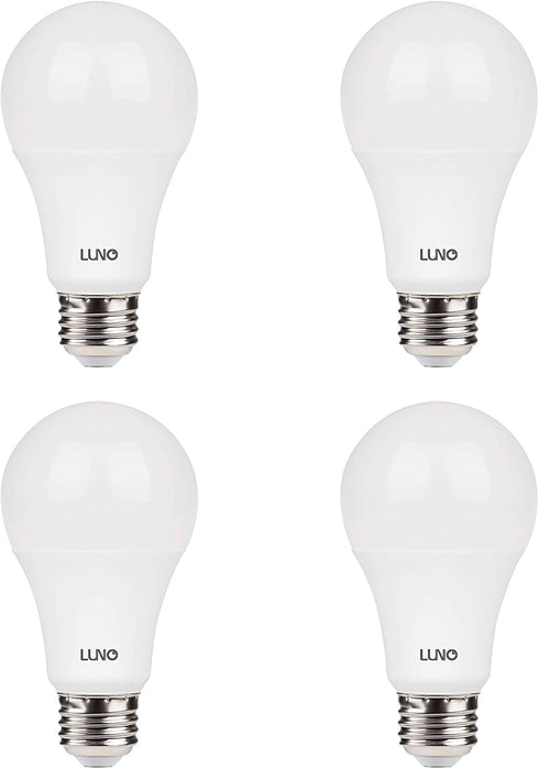 LUNO A19 Dimmable LED Bulb, 11W (75W Equivalent), 1100 Lumens, 5000K (Daylight), Medium Base (E26),UL & Energy Star (4-Pack)...
