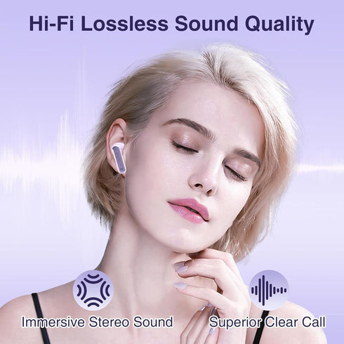 Wireless Earbuds, True Wireless Bluetooth 5.3 Earbuds with Charging Case, Stereo Bluetooth Headphones with Microphone for iPhone Android Smart Cel...