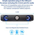 Desktop Compact USB Powered Wired Multimedia Mini Stereo Sound Bar 3.5mm Audio Jack Blue LED 2.5 Watts Speaker...