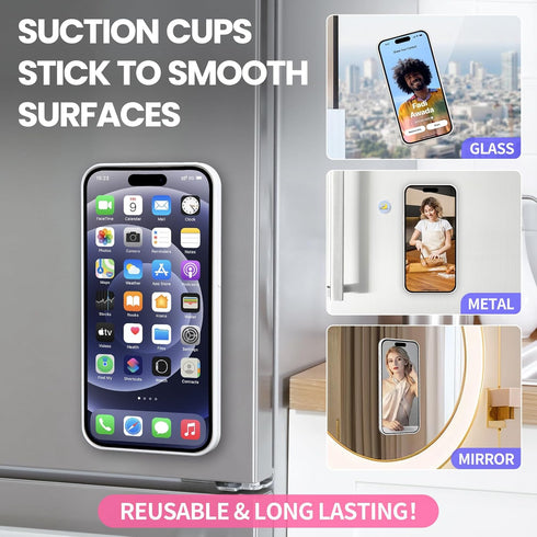 4PCS Silicone Suction Phone Case Mount, Hands-Free Phone Accessories Holder, Durable Strong Grip Holder for Selfies and Videos, Silicon Phone Stan...