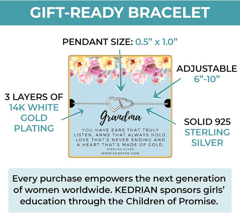 Bracelets, 925 Sterling Silver, Best Grandma Gifts, Friendship Bracelet, Best Friends Bracelets, New Grandma Gifts, Grandma Birthday Gift, To My B...