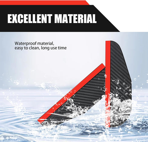 2 PCS Car Carbon Fiber Rear View Mirror Rain Eyebrow, 7.1" x 2.2" PVC Flexible Waterproof Reflective Protective Board, Rainwater Deflector to Main...
