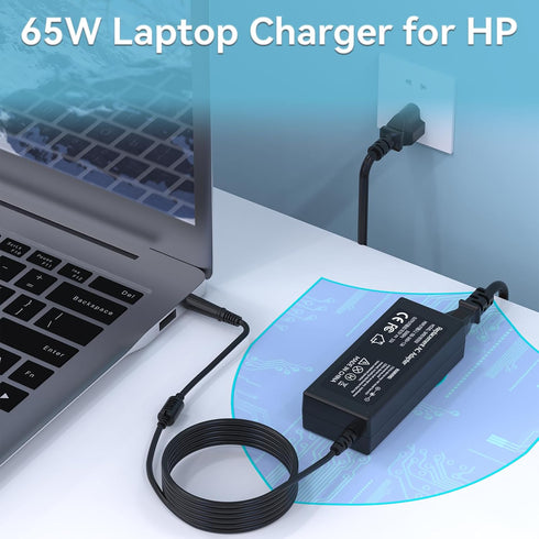 ROLADA 65W Laptop Charger Compatible with HP Elitebook Folio 9470m 9480m Pavilion DV7 DV6 DV5 G6 G7 DM4 G62 G72 EliteBook Revolve 810 G1 G2 820 G1...