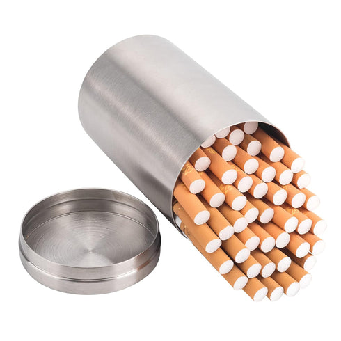 Sinton Cigarette Case Box Cigarette Cans Large Capacity 304 Stainless Steel Storage Tank Cigarette Case Holds 50 SINTON0001 0...