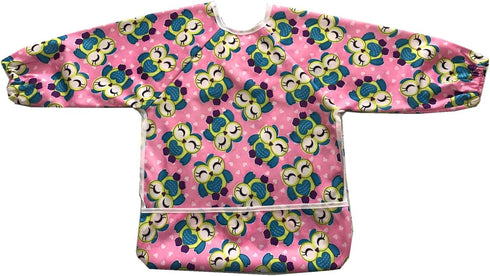 MUMBABY Baby Bib Sleeved Shirt with Pocket 1-3 Years Old Toddler Smock, Waterproof and Washable (Cute Owls) Multi...