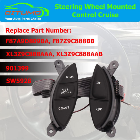 F87Z9C888BB Steering Wheel Mounted Cruise Control Switch Replacement for Ford 1998-2003 Ranger 2001-2005 Explorer Sport Trac F150 Mercury Mountain...