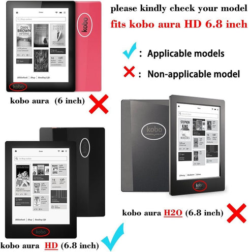 Custer Case for Kobo Aura HD,Ultra-Thin PU-Leather Hard Shell Cover for Kobo Aura HD - Black...