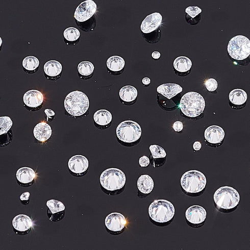 PH PandaHall Clear Cubic Zirconia Stone, 2400pcs 8 Sizes 0.8-2.5mm Small Loose CZ Diamond Stones Glass Pointed Back Rhinestone Faceted Cabochons R...