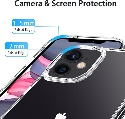 JJGoo Compatiable with iPhone 11 Case Clear, Transparent Shockproof Phone Case, Slim Anti-Scratch Hard PC Back Protective Cover Bumper, Clear...