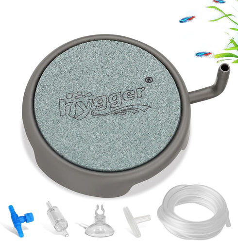 hygger Aquarium Air Stone Quiet Ultra High Dissolved Oxygen Diffuser Air Stones for Aquariums Nano Fish Tank Bubble Stone Kit Stainless Steel Air ...