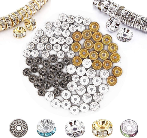 EuTengHao 602Pcs Lava Beads Stone Kits with 8mm Chakra Beads and Spacers Beads Bracelet Elastic String for Diffuse Essential Oils Adult DIY Jewelr...