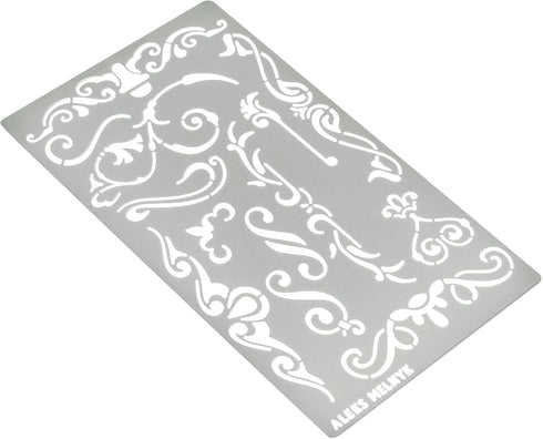 Aleks Melnyk No.4 Metal Journal Stencil, Wood Burning, Flowers and Vines, Ornament, Vintage, Stencil Patterns, Pyrography, Engraving, Template for...