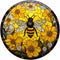 DIY Stamped Cross Stitch Kits Stained Glass Yellow Bee Flowers for Beginners Easy 11CT Needlepoint Embroidery Counted Cross Stitch Kits Art Craft ...