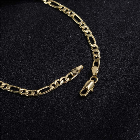 Gold Anklet Bracelets for Women Men 14K White Gold Plated Cuban Link Herringbone Paperclip Figaro Chain Ankle Bracelets for Women...