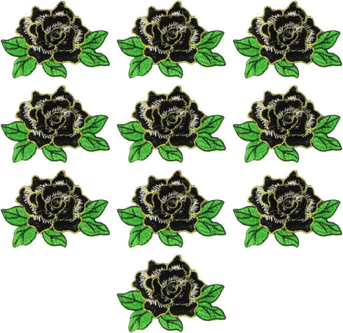 10 Pieces 3D Rose Embroidered Patch Flower Sew on Patches Applique Sewing Crafts Kit for Clothes Jeans Jackets Bags DIY Embellishments Decorations...
