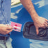 Hard Plastic Card ID Badge Holder with Keyring Heavy Duty Clear Card Holder Rigid Fuel Card Protector Keychain Secure Credit Card ID Holder Keycha...