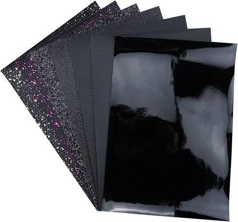 Litchi 7 Pack 8x12 Inch Faux Leather Sheets for Bow Earring, Easy to Cut Vinyl Fabric for Cricut, Durable Fade Resistant Leatherette Without Smell...