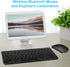Wireless Bluetooth Keyboard and Mouse Set, Portable Slim Silent Cordless Keyboard and Mouse Combo Compatible with iPad/Mac/MacBook/Android/Windows...