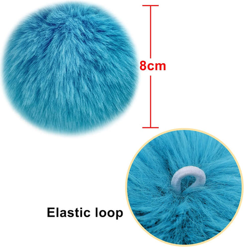 BQTQ 26 Pieces Faux Rabbit Fur Pom Pom Balls with Elastic Loop DIY Fluffy Pom Pom for Hats Beanie Shoes Scarves Gloves Bags Accessories(13 Colors,...