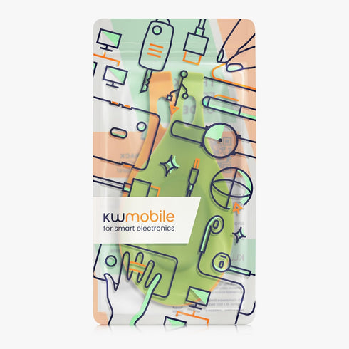 kwmobile Silicone Spoon Rest Set (2 Pieces) - Holders for Stove Top Kitchen Counter Table - Rests for Spoons and Utensils - Green/Orange...