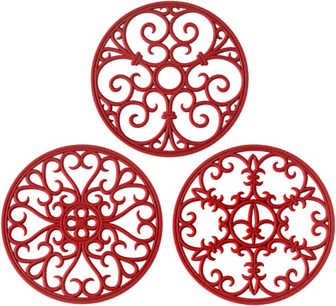 Silicone Trivet Mat - Hot Pot Holder Hot Pads for Table & Countertop - Teapot Trivet Kitchen Trivets - Non-Slip & Heat Resistant Modern Kitchen Ho...