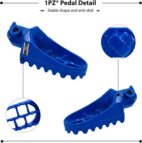 1PZ AP1-Y01 Blue Aluminium Footrest Foot Pegs Rest Replacement for Honda XR50R CRF50 CRF70 CRF80 CRF100F Yamaha PW50 PW80 TW200 TTR90 TTR90E Dirt ...