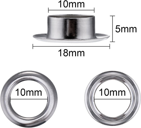 Pangda 100 Sets Grommet Eyelets Tool Kit, Grommet Setting Tool and Eyelets with Setting Tools and Storage Box for Fabric, Tarps, Curtains(2/5 Inch...