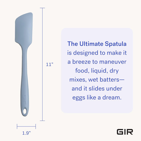 GIR: Get It Right Silicone Spatula for Cooking - 11-Inch Slate - Heat-Resistant Nonstick Kitchen Tool - Flexible Blade for Baking, Scraping & Mixi...