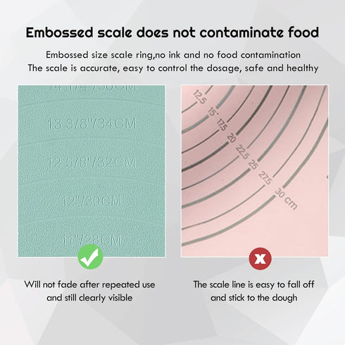 Extra Large Kitchen Silicone Pad, 23.6''x15.7'' Macaron Silicone Baking Mat, Thick Heat Resistant Mat Kneading Mat, Non Slip Non Stick Silicone Pa...