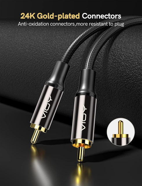 VIOY Coaxial Digital Audio Cable (15 FT), Subwoofer Cable RCA Male to Male HiFi 5.1 SPDIF Stereo Coaxial Audio Cable for Home Theater, HDTV, Ampli...