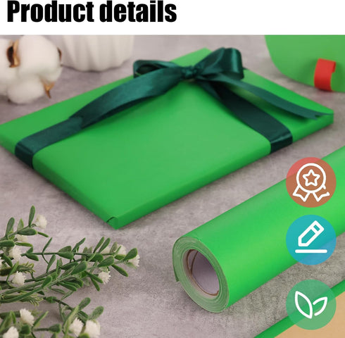 VGOODALL Kraft Wrapping Paper Roll, 32.8Ft. Kraft Paper for Packing Gift Wrapping Parcel Wall Art Crafts Bulletin Boards Floor Covering Dark Green...