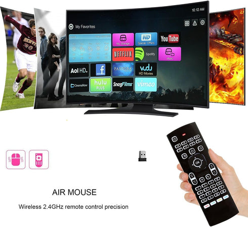 MX3 Air Remote Mouse,2.4G Multifunctional Backlit Remote Control, Mini Wireless Keyboard & Infrared Remote Control Learning for Android TV Box,HTP...