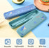 Reusable Utensils Set with Case, 2 Pack Camping Utensils Set, Portable Plastic Spoon Knife Forks Portable Cutlery Set for Picnic Outdoor Office Sc...