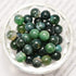 NCB 200PCS 8mm Natural Green Moss Agate Gemstone Round Spacer Loose Beads for Jewelry Making with Crystal Stretch Cord (Green Moss Agate, 8mm 200B...