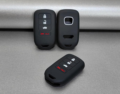 Silicone Rubber Key Fob Cover Compatible with 2013-2021 Honda Accord CR-V Civic Fit HR-V Odyssey Pilot Ridgeline (Not Fit Straight Key)...