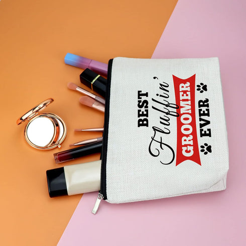 Thank You Gift Dog Groomer Gift for Women Pet Groomer Gift for Dog Stylist Makeup Bag Dog Hairdresser Cosmetic Bag Dog Groomer Gift for Dog Groomi...